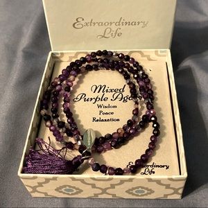 Mixed purple agate bracelet convertible to a necklace by Extraordinary Life